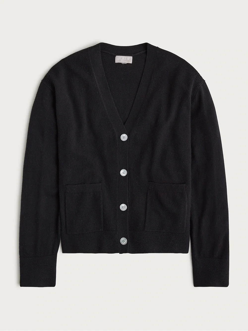 J. Crew Cashmere patch-pocket cardigan in Black Size Medium NWT